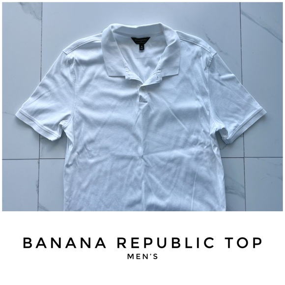 Banana Republic mens top size Medium polo white - Picture 1 of 7